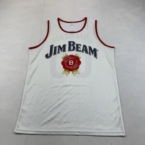 Jim Beam Men's White Basketball Jersey Tank Size M #00